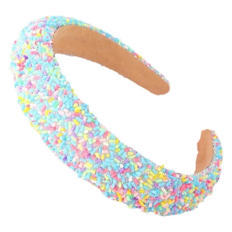 Wide Bristle Headband with Candy Color Sprays for Women