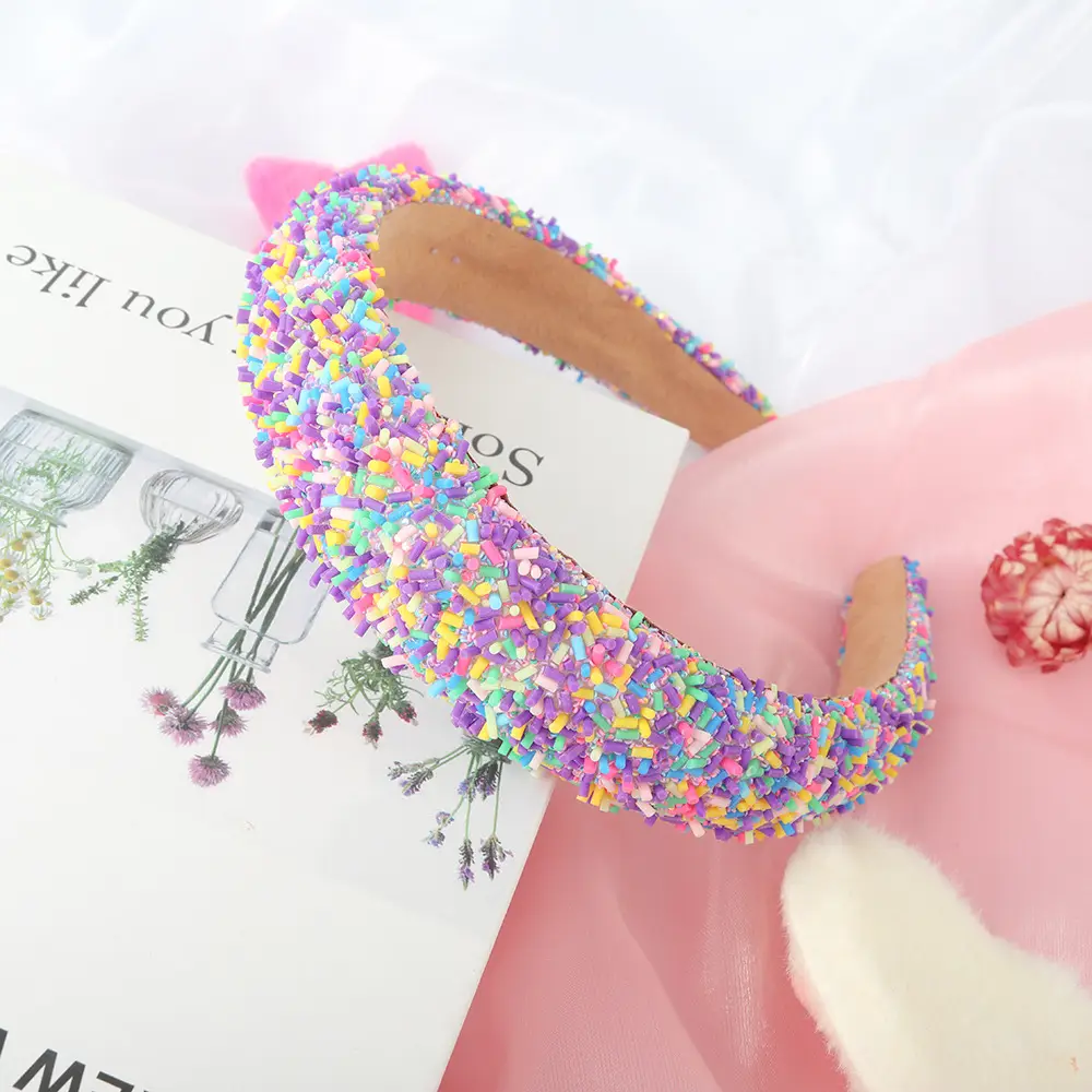 Wide Bristle Headband with Candy Color Sprays for Women — feature 2