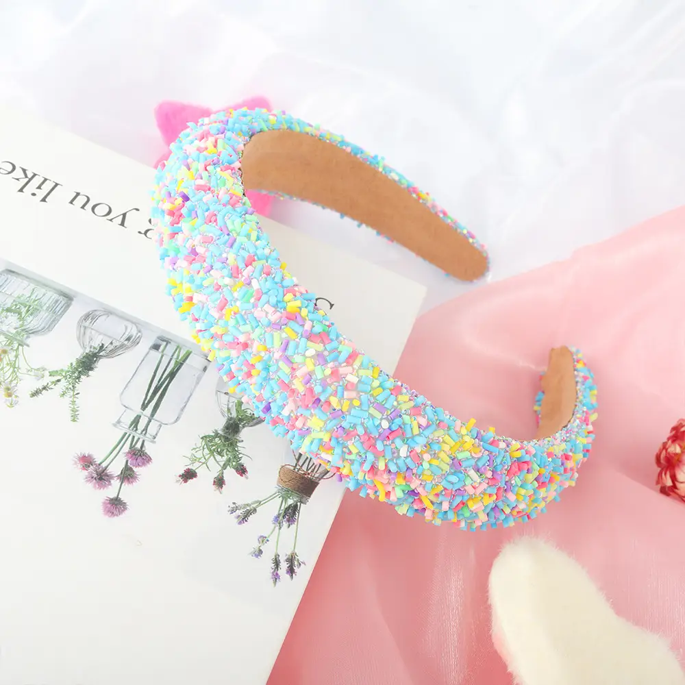 Wide Bristle Headband with Candy Color Sprays for Women — feature 3