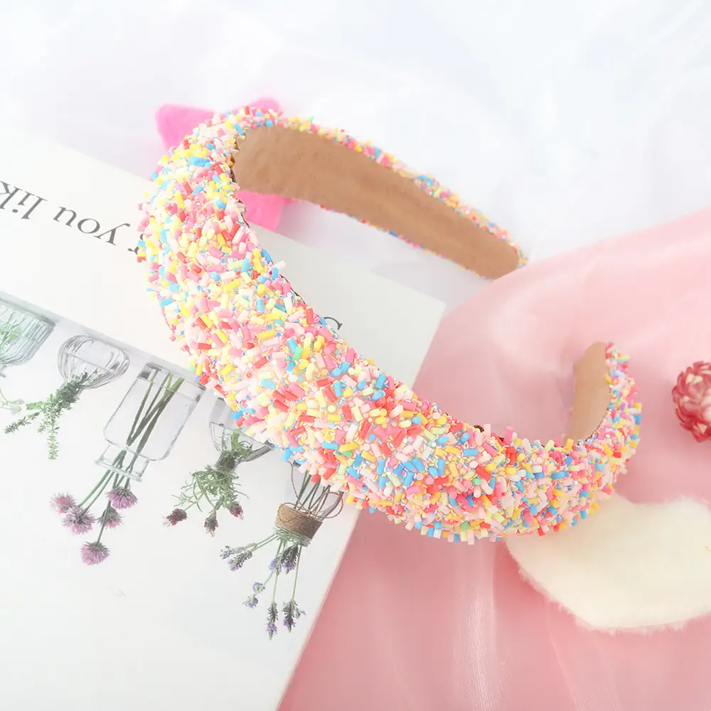 Wide Bristle Headband with Candy Color Sprays for Women — feature 4