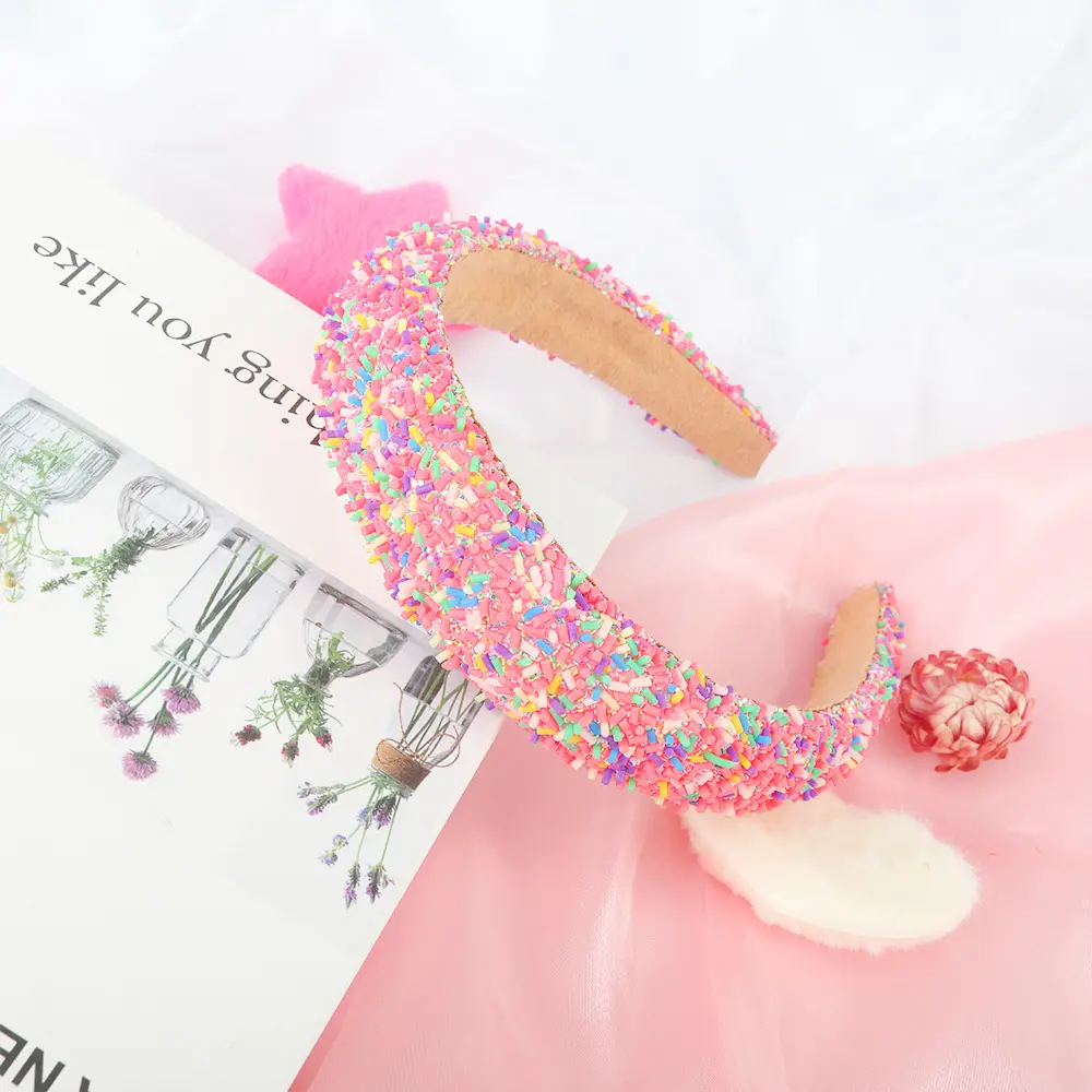 Wide Bristle Headband with Candy Color Sprays for Women — feature 5