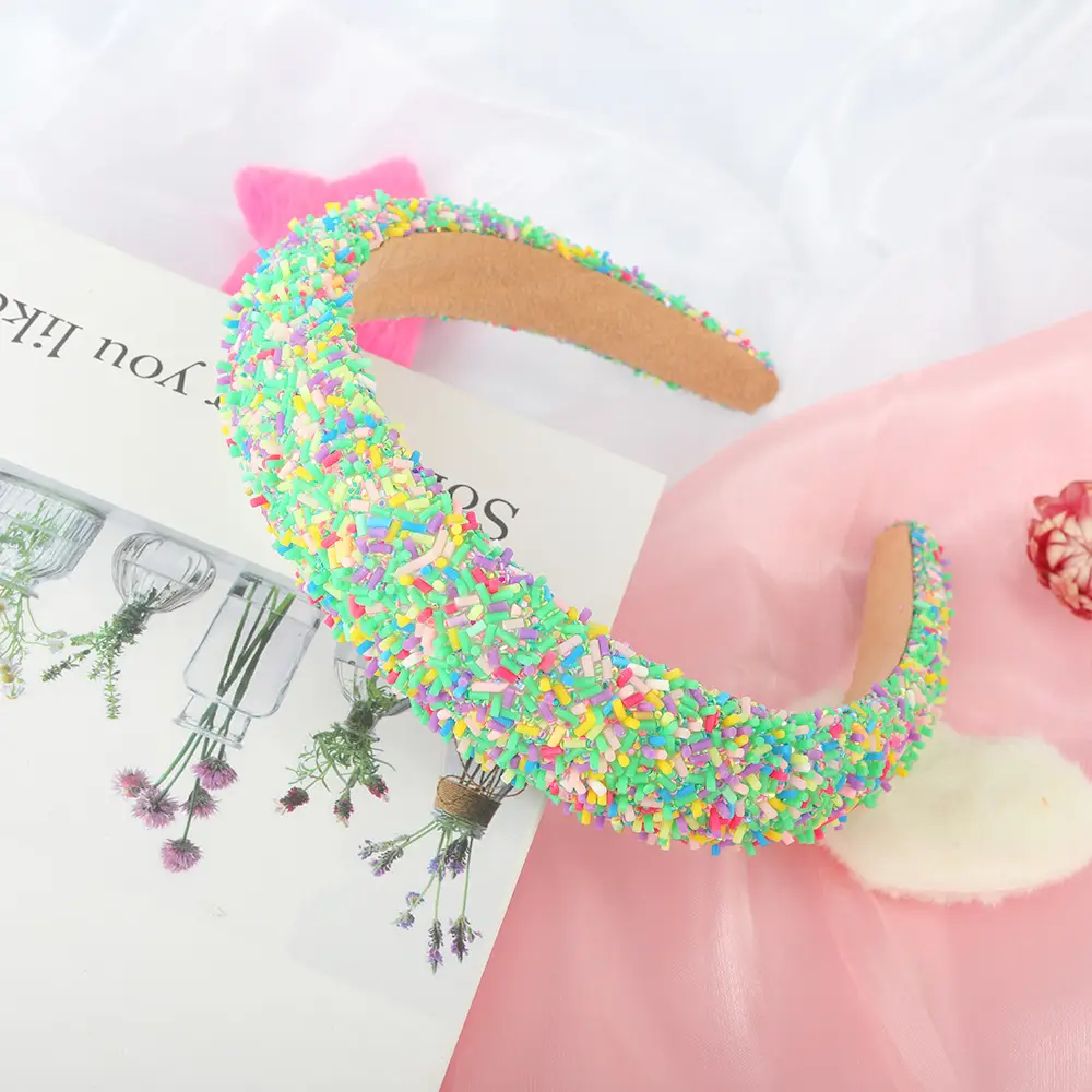 Wide Bristle Headband with Candy Color Sprays for Women - Image 6