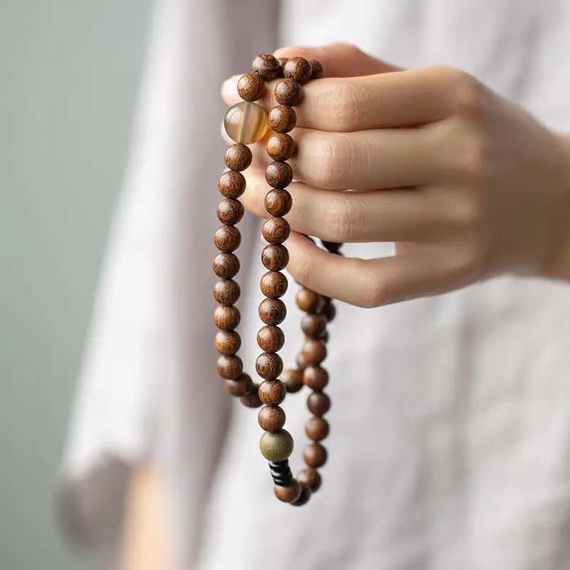 Golden Sandalwood Multi-Circle Buddhist Bracelet for Men Women - Image 4