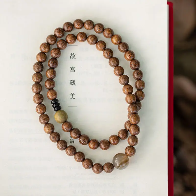 Golden Sandalwood Multi-Circle Buddhist Bracelet for Men Women - Image 5