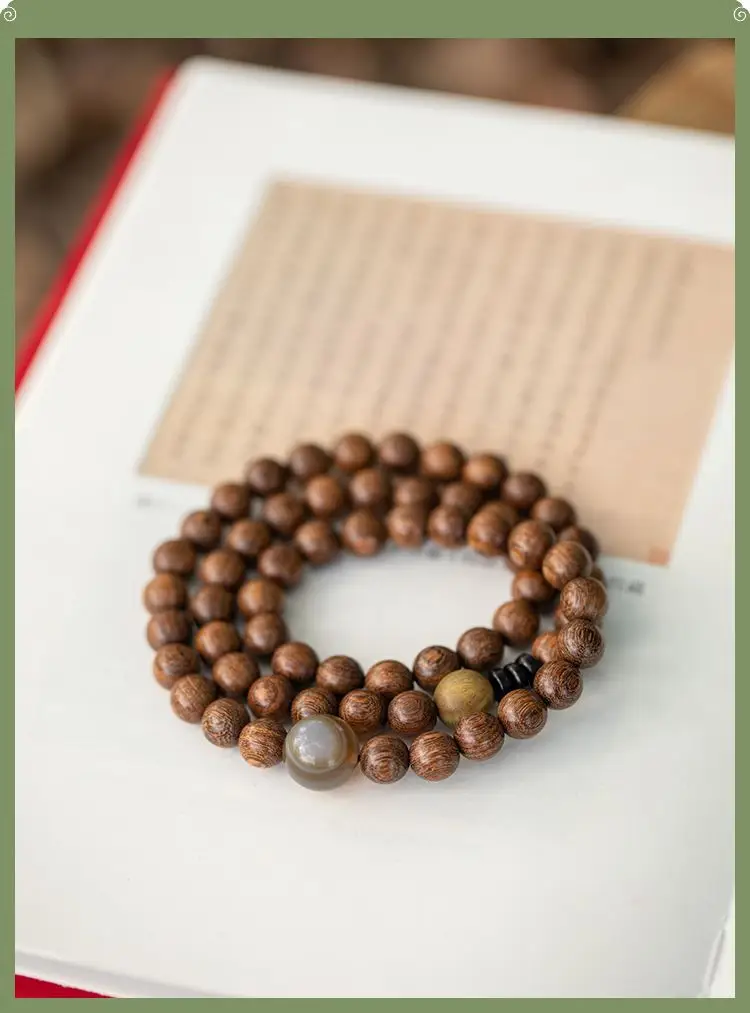 Golden Sandalwood Multi-Circle Buddhist Bracelet for Men Women — feature 1