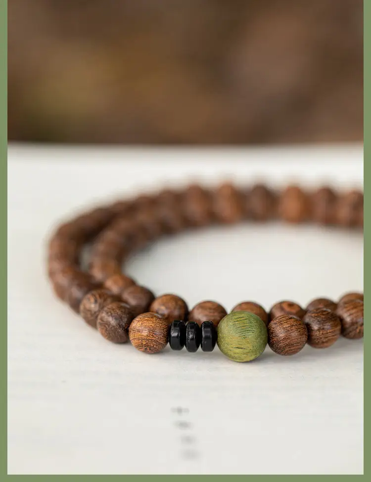 Golden Sandalwood Multi-Circle Buddhist Bracelet for Men Women — feature 12