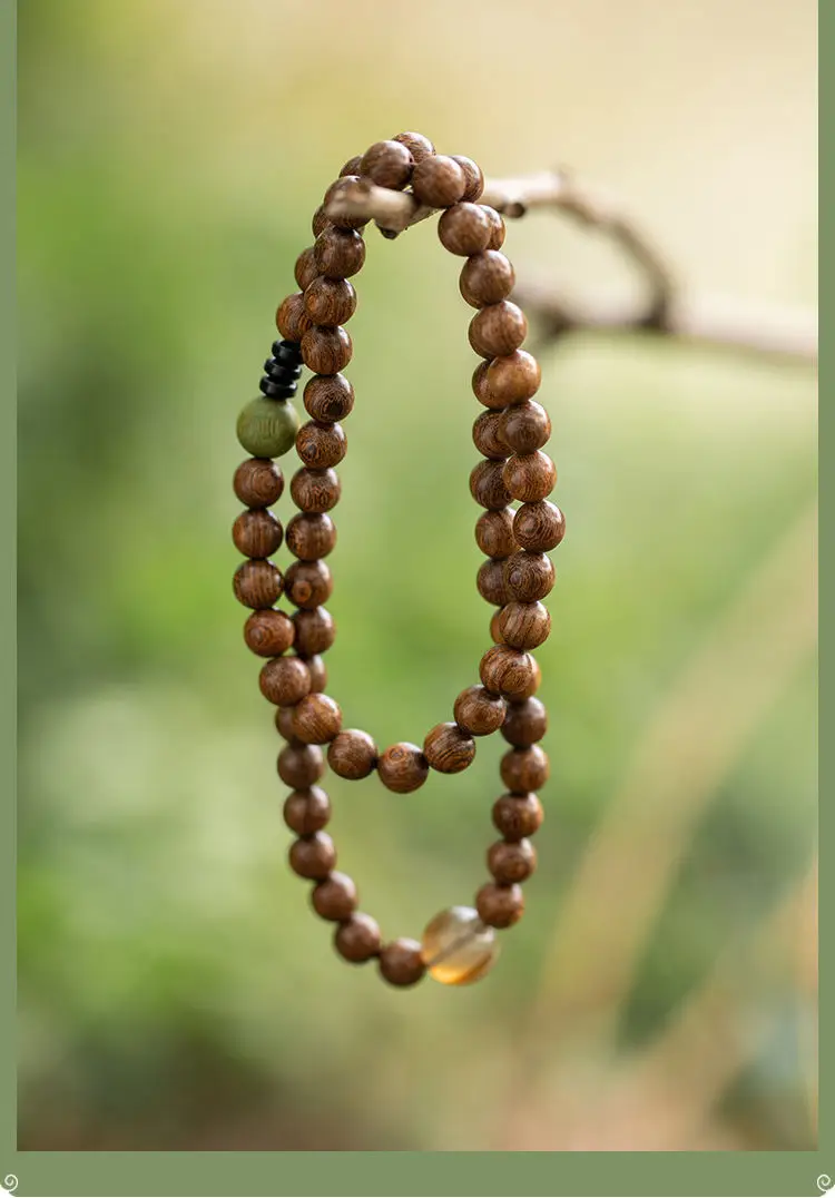 Golden Sandalwood Multi-Circle Buddhist Bracelet for Men Women — feature 17