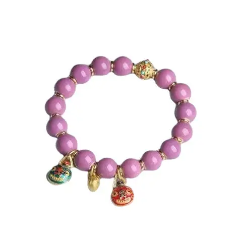 Golden Buddha Bead Bracelet for Women with Gold Swallow Design