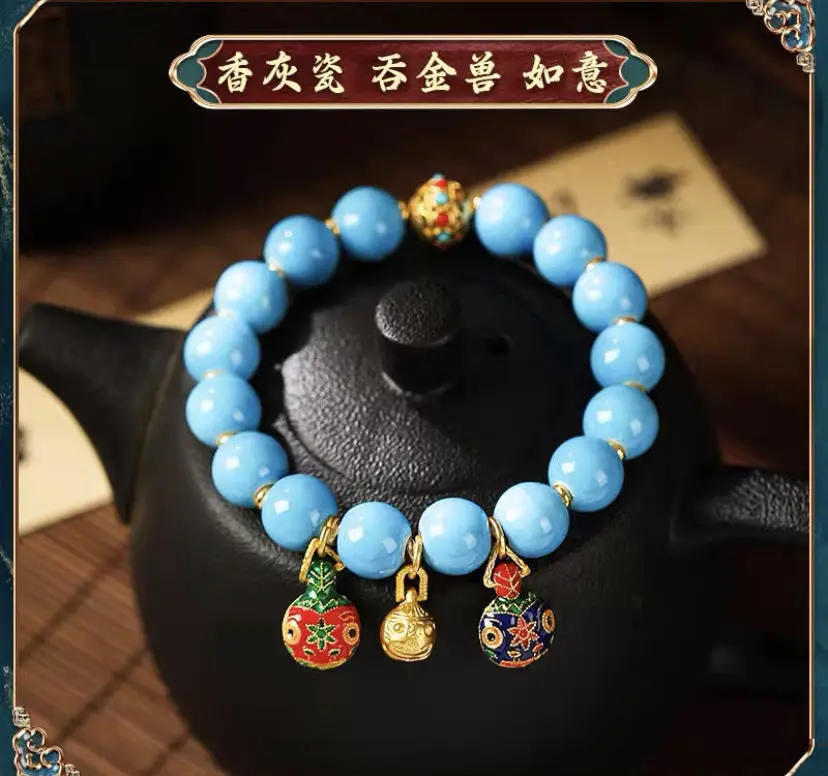 Golden Buddha Bead Bracelet for Women with Gold Swallow Design — feature 8