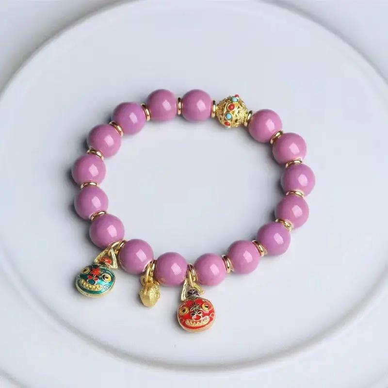 Golden Buddha Bead Bracelet for Women with Gold Swallow Design