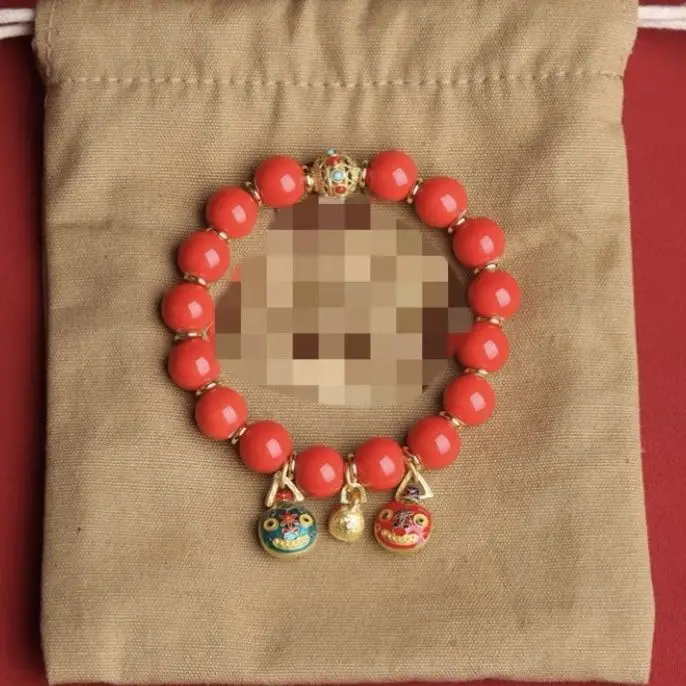 Golden Buddha Bead Bracelet for Women with Gold Swallow Design