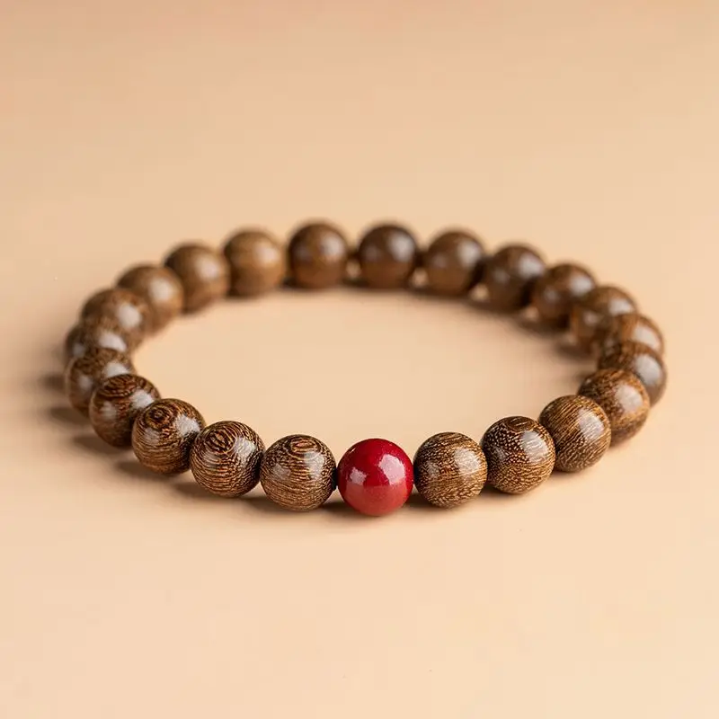 Men's Gold Sandalwood Bracelet with Jade Beads