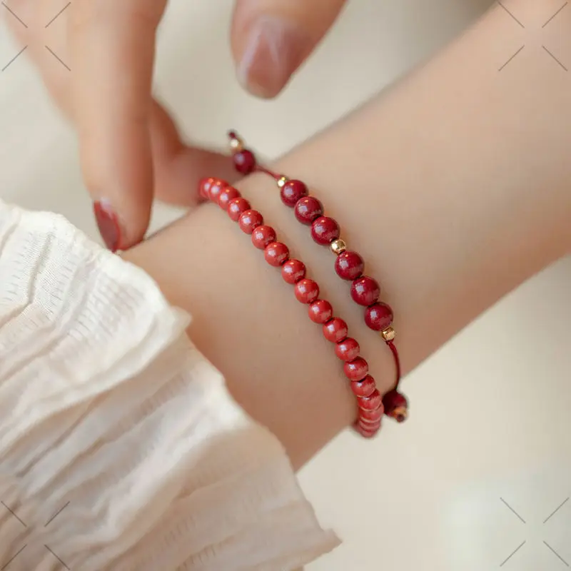 Cinnabar Bracelet Red Rope Ancient Chinese Style - Image 4