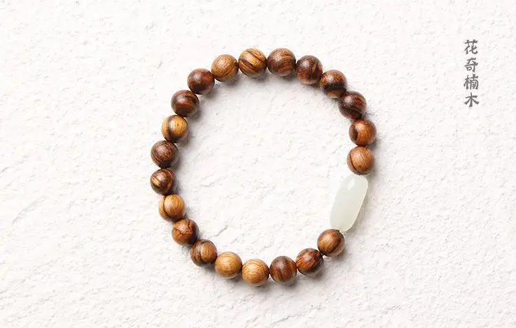 Handmade Flower Qinan Buddha Bead Bracelet Couple Style Agarwood — feature 1