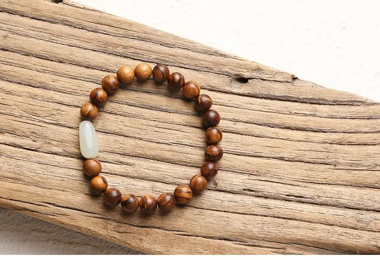 Handmade Flower Qinan Buddha Bead Bracelet Couple Style Agarwood — feature 6