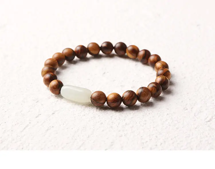 Handmade Flower Qinan Buddha Bead Bracelet Couple Style Agarwood — feature 8
