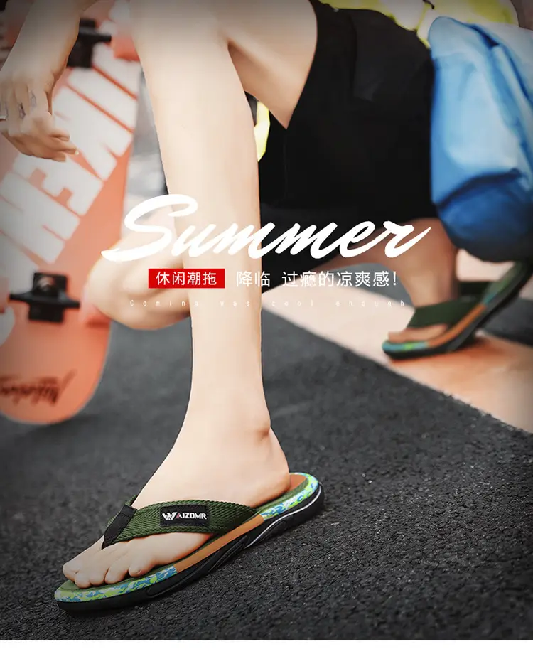 Flip-Flops for Men's Summer Outer Wear 2023 New Wear-Resistant Sandals for the Beach, Internet Celebrity Versatile Flip-Flops — feature 1