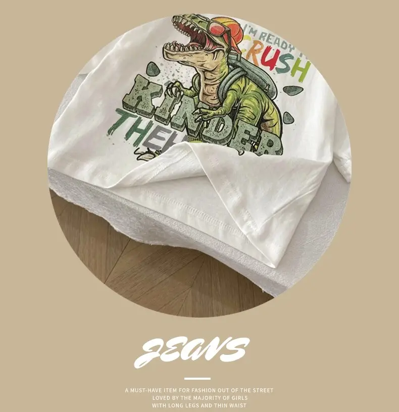 Spr. Kids Cartoon Dinosaur T-Shirt White 2026 — feature 11