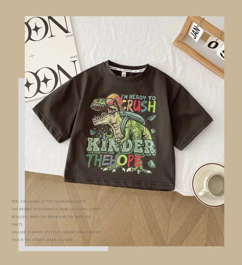 Spr. Kids Cartoon Dinosaur T-Shirt White 2026 — feature 13