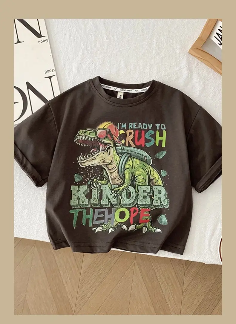 Spr. Kids Cartoon Dinosaur T-Shirt White 2026 — feature 14