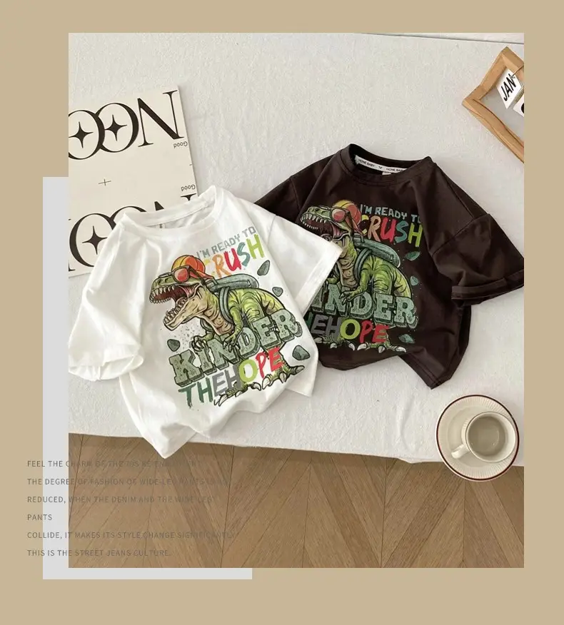 Spr. Kids Cartoon Dinosaur T-Shirt White 2026 — feature 9