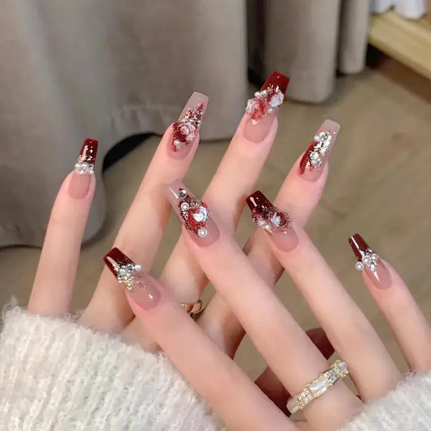 New Nail Art Wear Armor Rose Nail Patch A66 - Image 2
