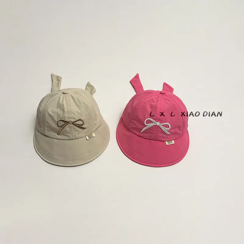 Girls Sunhat with Beanie Ear Tips Beige - Image 9