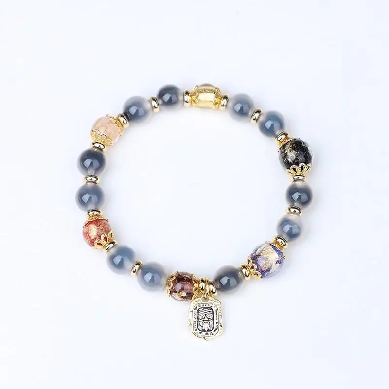 Gray Transfer Bead Bracelet with Sugar Heart Design — feature 4