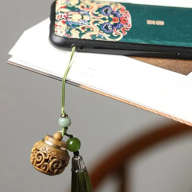Argentinian Green Sandalwood Bracelet with Buddha Tassel