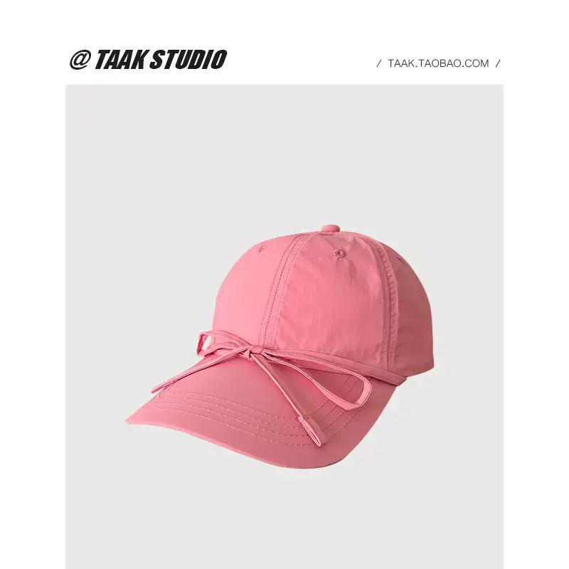 Mint Bow Baseball Cap for Women Spring Summer Sun Protection