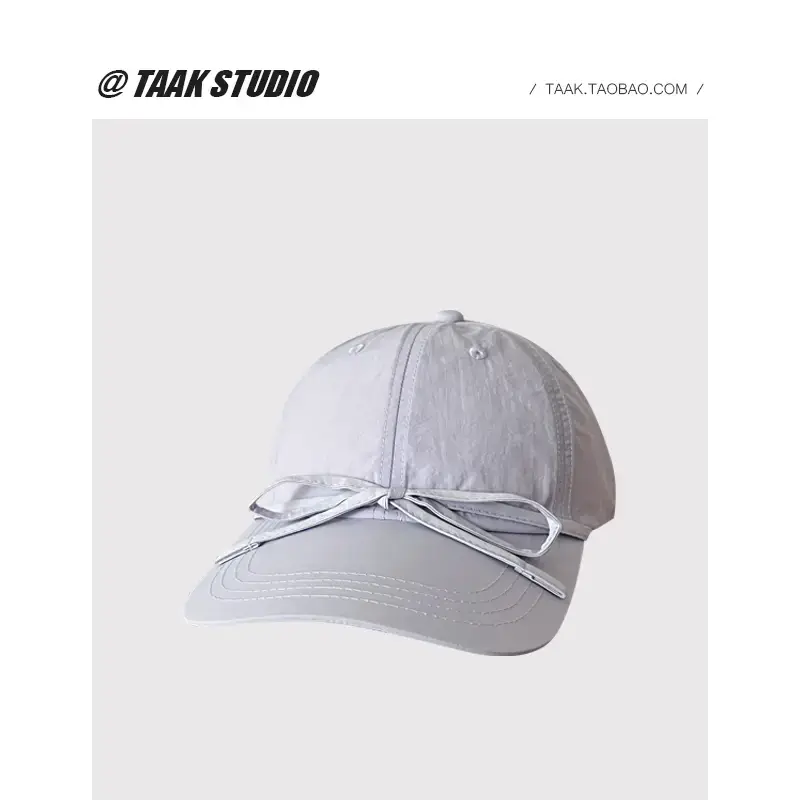 Mint Bow Baseball Cap for Women Spring Summer Sun Protection