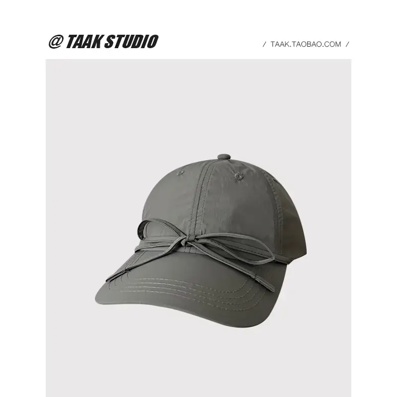 Mint Bow Baseball Cap for Women Spring Summer Sun Protection