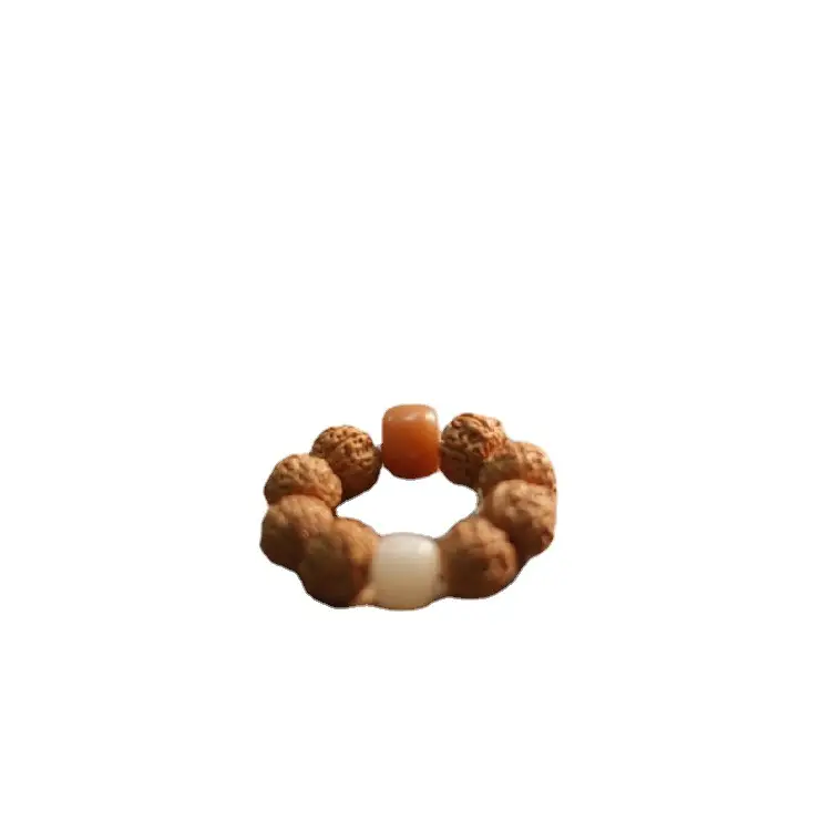 Hand-Twisted Rudraksha White Jade Bodhi Root Beads - Image 6