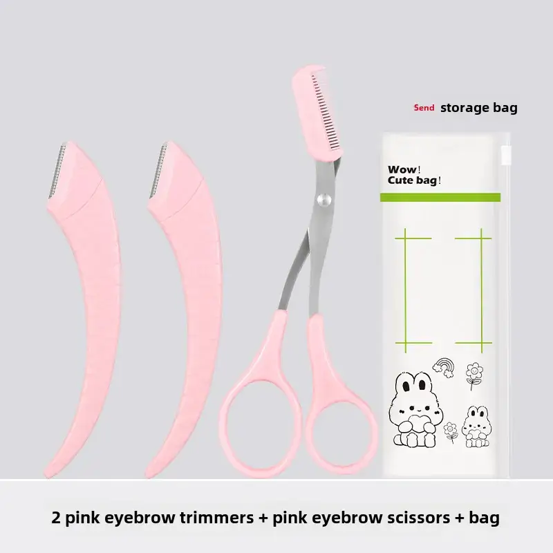 Pink Crescent Eyebrow Scissors for Beginners - Image 10