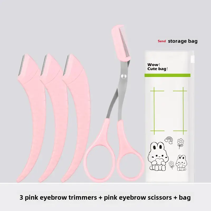 Pink Crescent Eyebrow Scissors for Beginners - Image 14