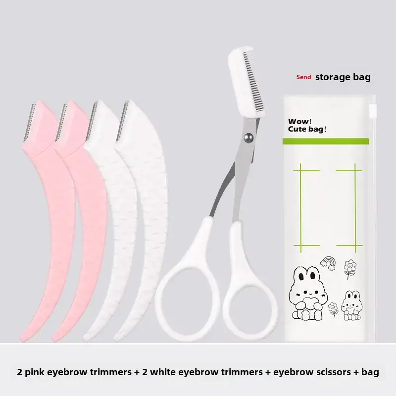 Pink Crescent Eyebrow Scissors for Beginners - Image 16
