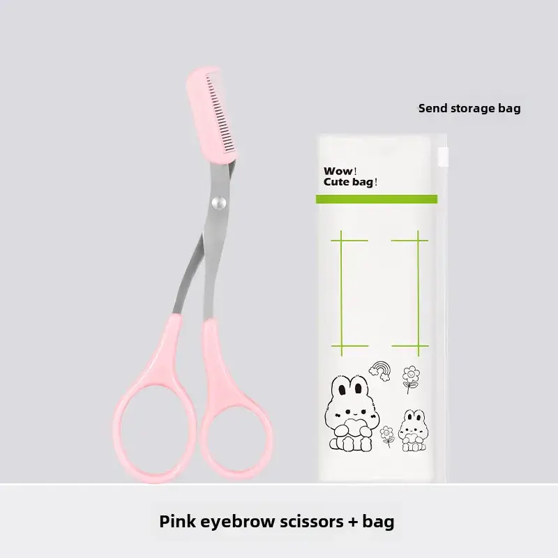Pink Crescent Eyebrow Scissors for Beginners - Image 18