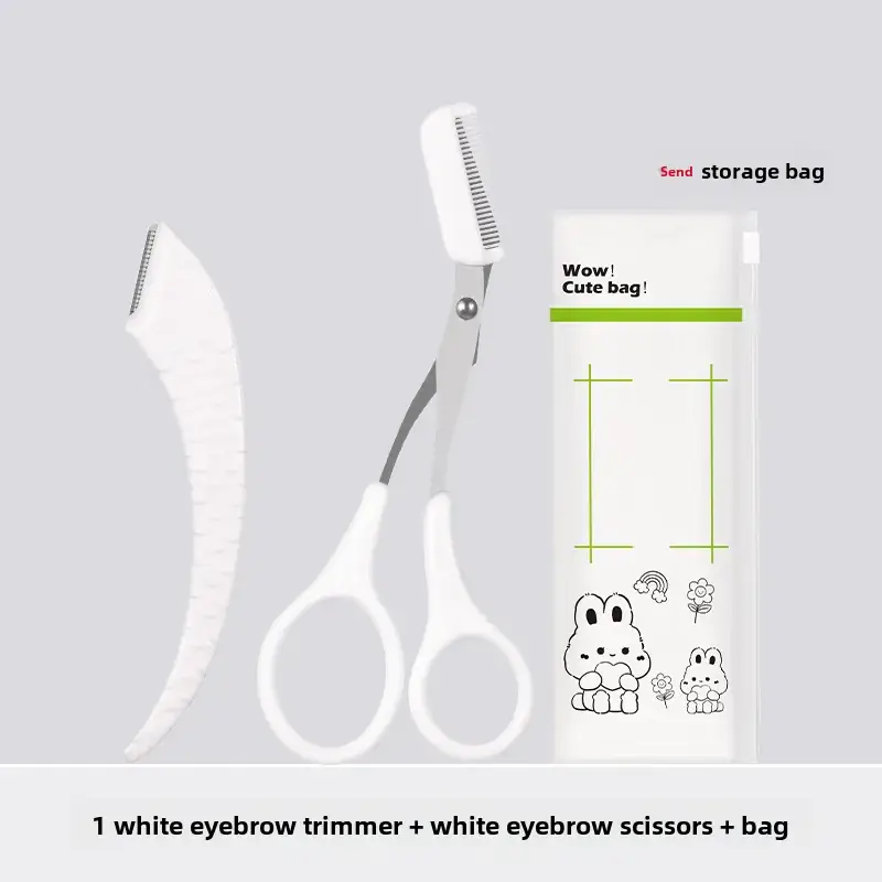 Pink Crescent Eyebrow Scissors for Beginners - Image 8