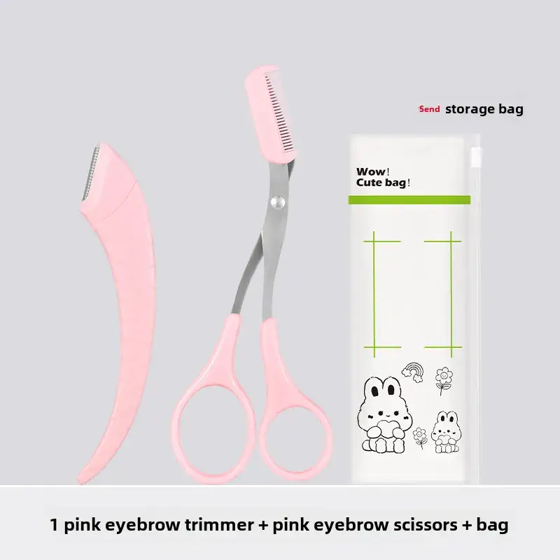 Pink Crescent Eyebrow Scissors for Beginners - Image 9