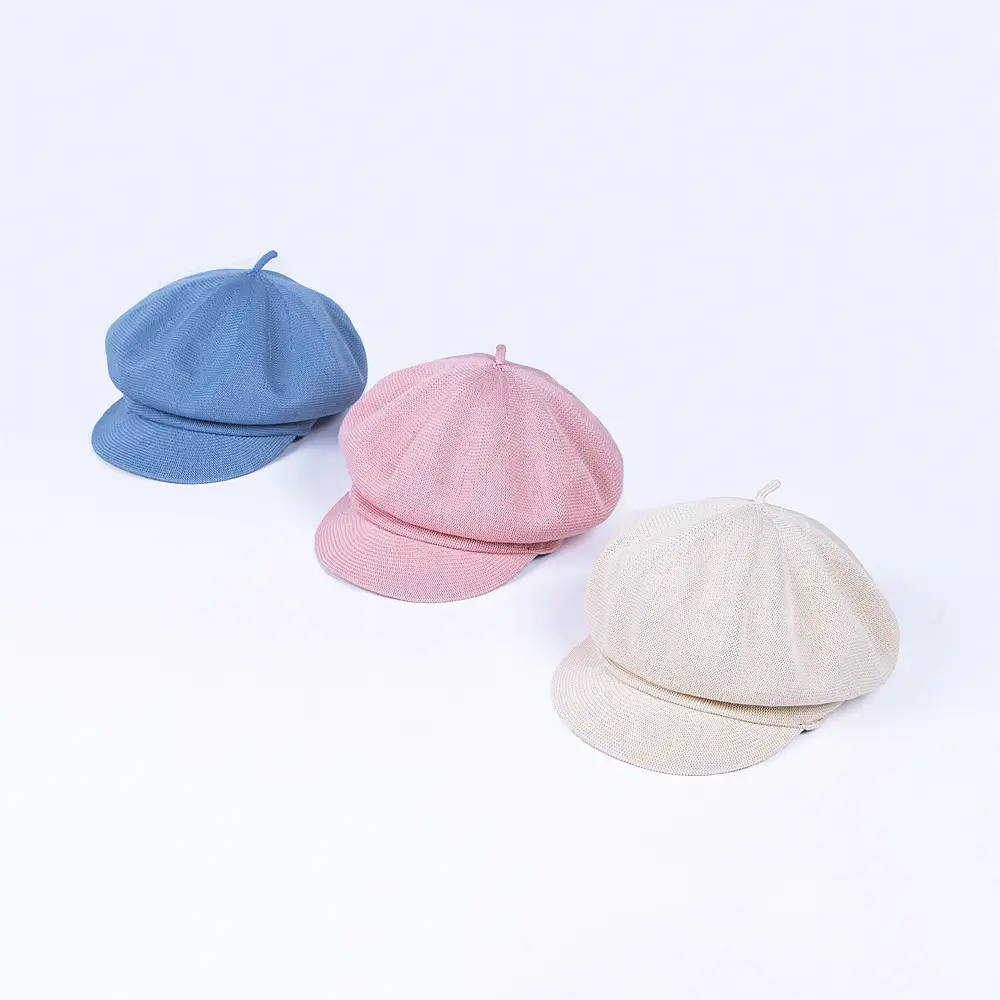 Women Blue Knitted Sunshade Cap Beach Wear — feature 4
