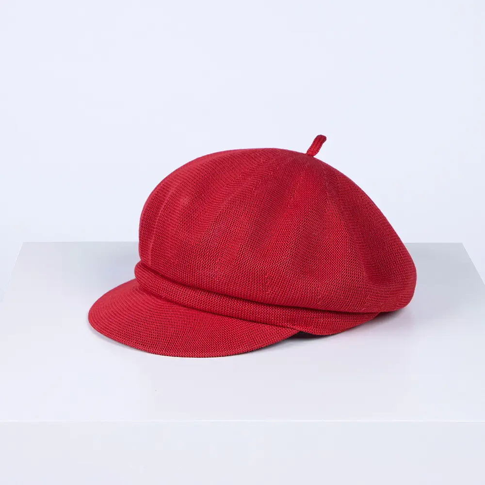Women Blue Knitted Sunshade Cap Beach Wear - Image 3