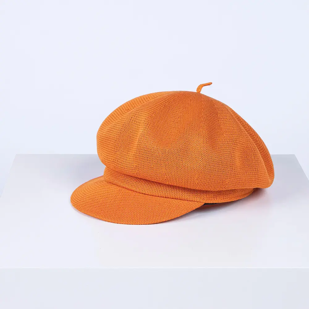 Women Blue Knitted Sunshade Cap Beach Wear - Image 6