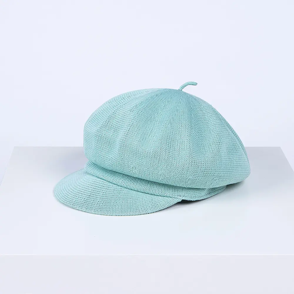 Women Blue Knitted Sunshade Cap Beach Wear - Image 7