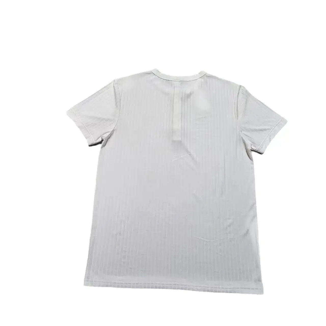 Men White Knitted Short Sleeve Henry Shirt Summer Wear — feature 12
