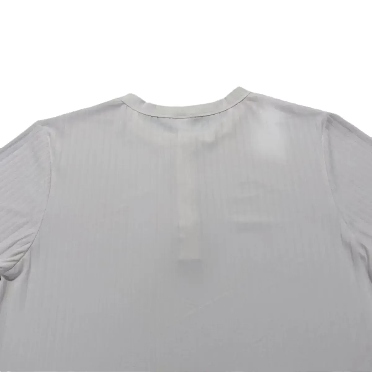 Men White Knitted Short Sleeve Henry Shirt Summer Wear — feature 14