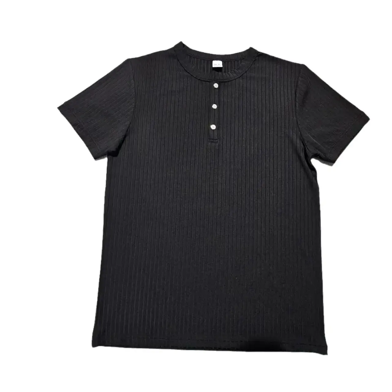 Men White Knitted Short Sleeve Henry Shirt Summer Wear — feature 20