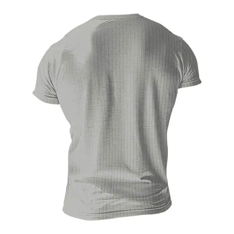 Men White Knitted Short Sleeve Henry Shirt Summer Wear — feature 27