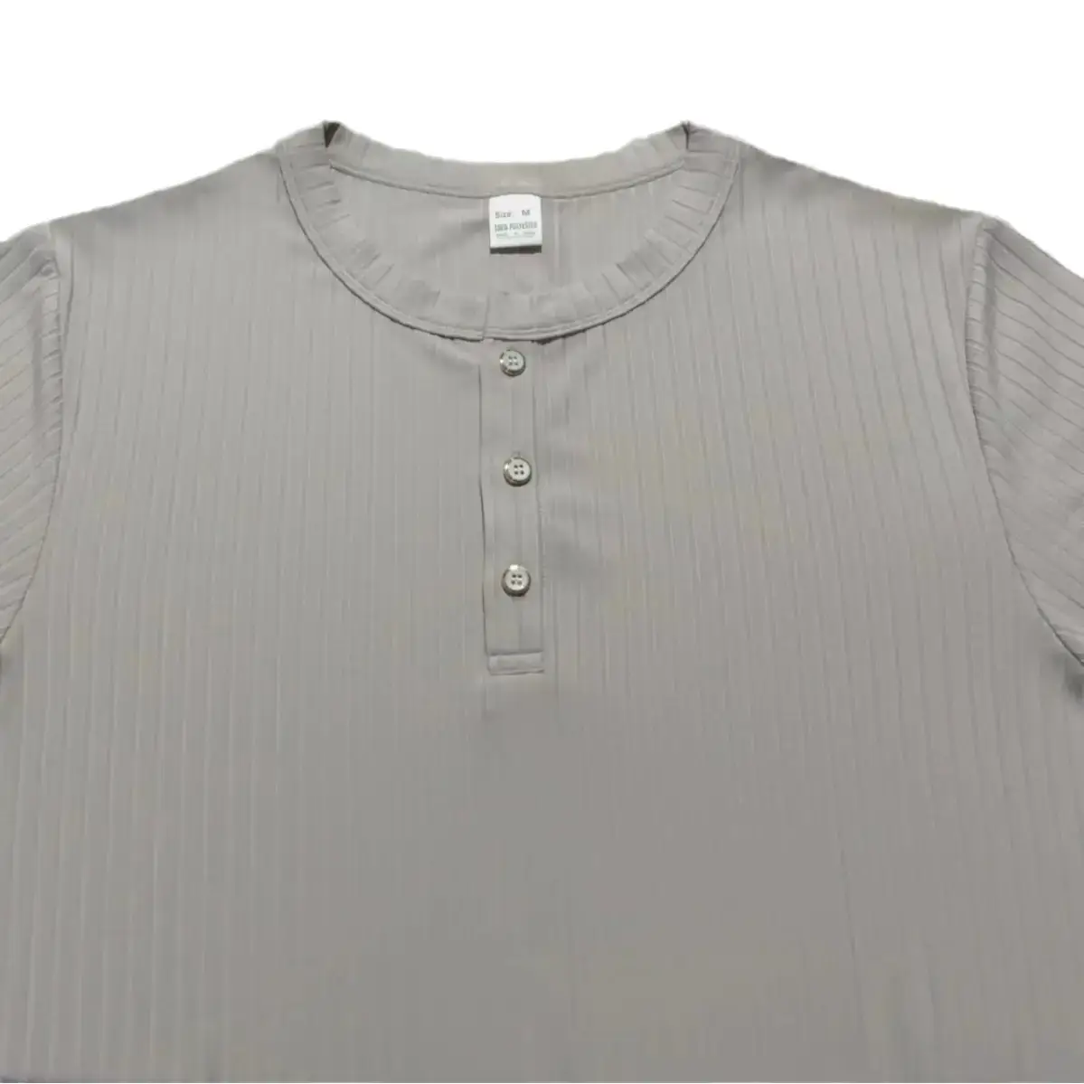 Men White Knitted Short Sleeve Henry Shirt Summer Wear — feature 28