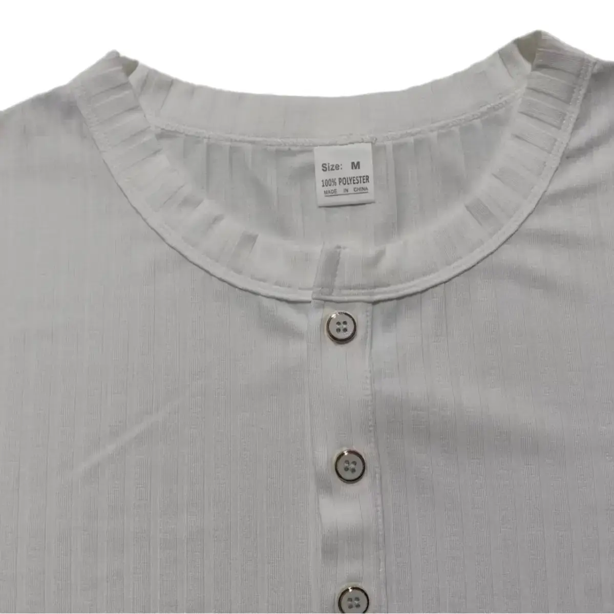 Men White Knitted Short Sleeve Henry Shirt Summer Wear — feature 29