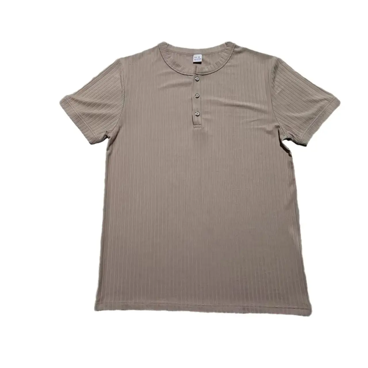 Men White Knitted Short Sleeve Henry Shirt Summer Wear — feature 36